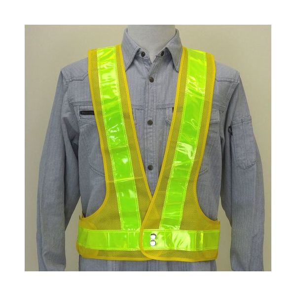 ミズケイ 蓄光安全ベスト「光蓄」<黄/黄> 5922006 1枚 226-6739（直送品）