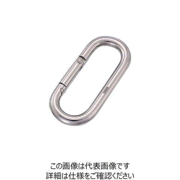 水本機械製作所 水本 リングキャッチ ステンレス プチカラビナ(スタンダード型) 線径10mm 長さ88mm A-155 1個（直送品）