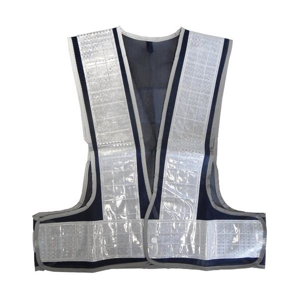 ミズケイ 安全ベスト「フチピカFlash」<紺/白> 5919002 1枚 226-6741（直送品）