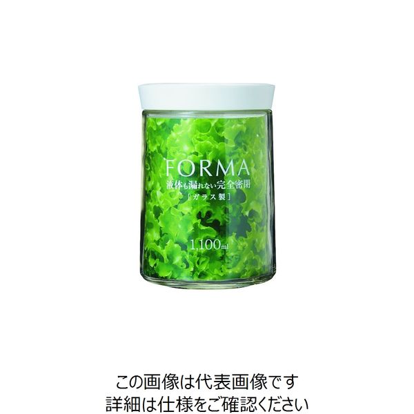 アスベル フォルマ 密閉ガラスポット MGー1100 ホワイト 114595 1セット(24個) 217-0688（直送品）