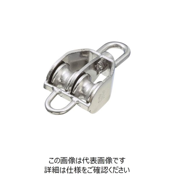 水本機械製作所 水本 滑車 ステンレス 豆ブロック2車ベケ付 参考使用荷重160kg A-1277 1個 111-2396（直送品）