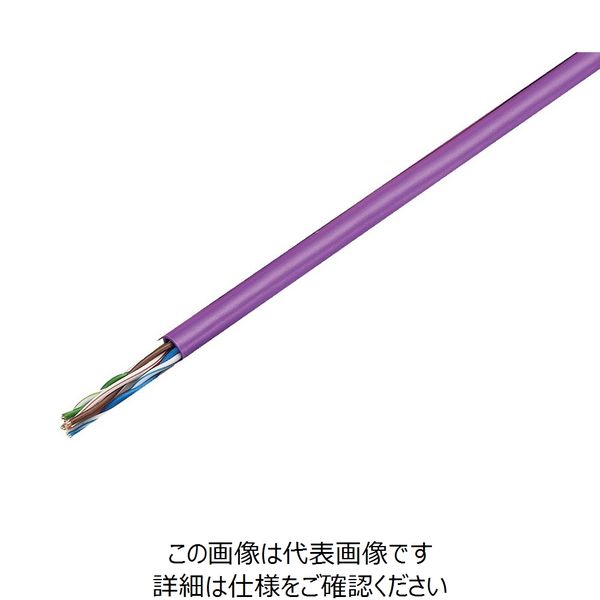 因幡電機産業 JAPPY Cat5e LANケーブル TPCC5 0.5mm X 4P ムラサキ JP 1巻（直送品）