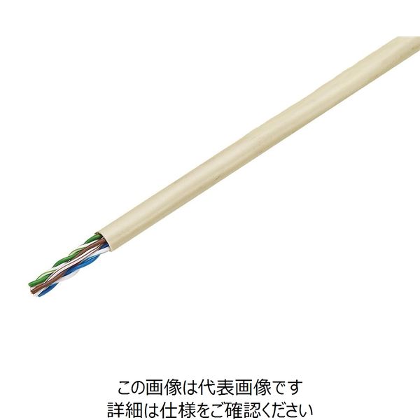 因幡電機産業 JAPPY Cat5e LANケーブル TPCC5 0.5mm X 4P ベージュ JP 1巻（直送品）