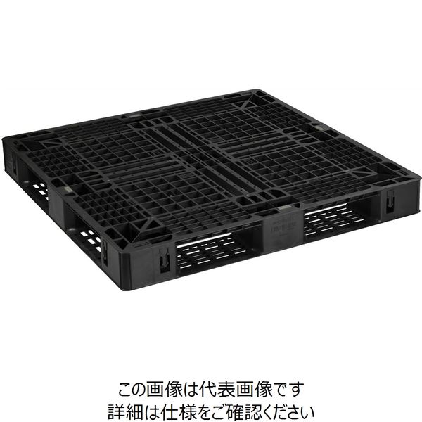 日本プラパレット パレット フック付（8箇所） EXA-1111-125H ブラツク 1P（直送品） - アスクル