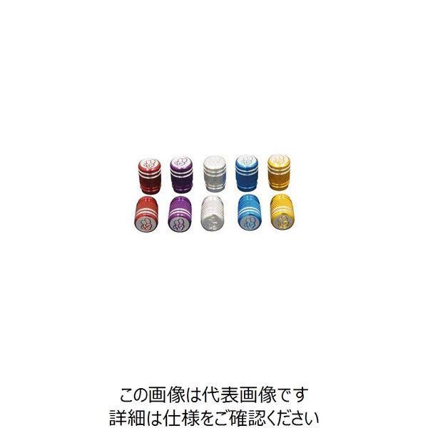 ジャパンオートプレス エアバルブキャップ Vサインタイプx2 ブルー DBV754B 1セット(2PC)（直送品）