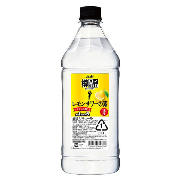 アサヒ 樽ハイ倶楽部レモンサワーの素 ペットボトル 1800ml 1本 - アスクル