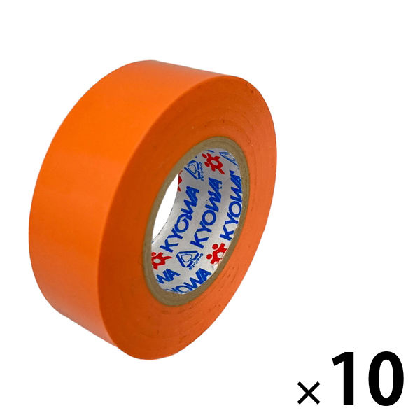 ビニールテープ】 ミリオン 電気絶縁用ビニルテープ 橙 幅19mm×長さ10m 共和 1セット(10巻入) - アスクル