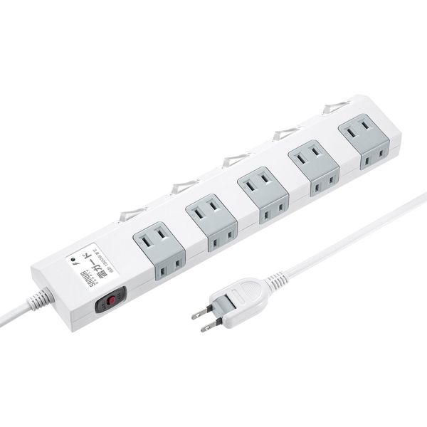 延長コード 電源タップ 3m 2P（ピン） 10個口 スイッチ ホワイト