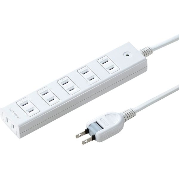 延長コード 電源タップ 2m 2P（ピン） 6個口 マグネット ホワイト TAP-SP2116MG-2WN サンワサプライ 1個（直送品）