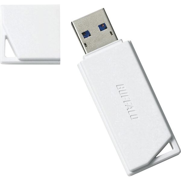 バッファロー USB3.2(Gen1) 抗ウイルス・抗菌USBメモリー 64GB ホワイト RUF3-KVB64G-WH 1台（直送品）