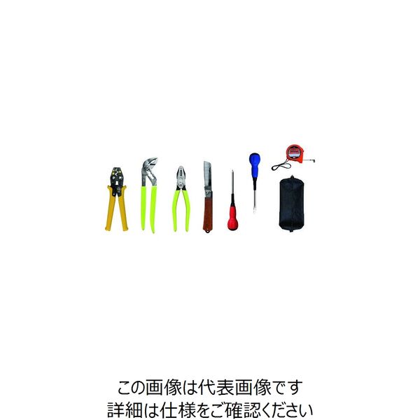 ツノダ TTC 電気工事士技能試験工具セット 8点セット(圧着工具ショートタイプ) TS-E02S 1セット 237-0452（直送品）