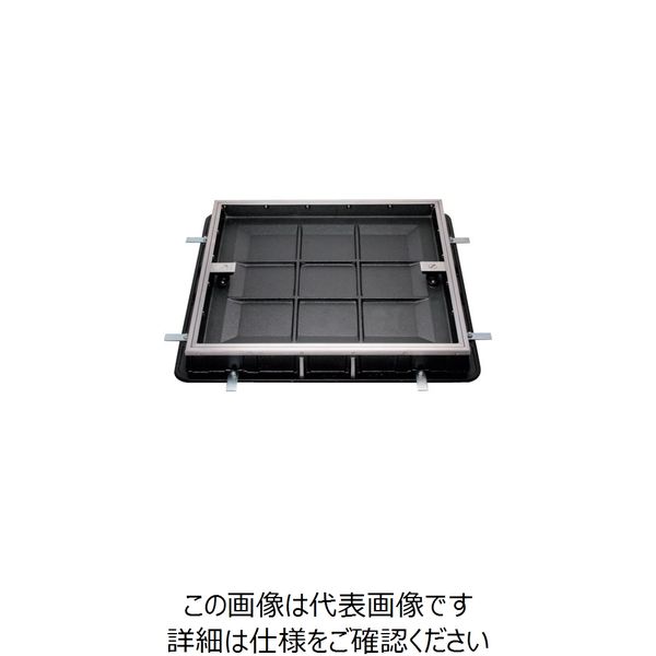 カラー舗装用鉄蓋(化粧用鉄蓋) 簡易密閉形 ステンレス目地 タイル用 充填深さ40mm MKSS-6-6070-HANDORUTSUKI（直送品）