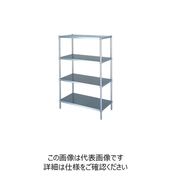 シンコー ステンレスラックベタ棚4段 SUS304 間口1488×奥行738×高さ1800 RBN4-15075 1台 129-7240（直送品）