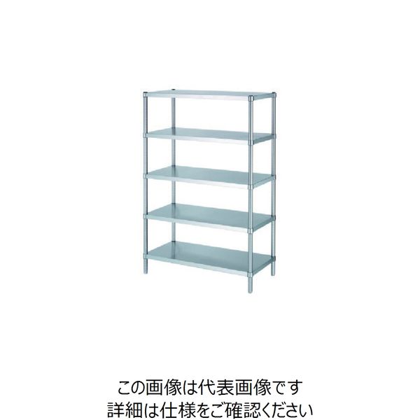 シンコー ステンレスラックベタ棚5段 SUS304 間口588×奥行588×高さ1800 RBN5-6060 1台 129-8872（直送品）