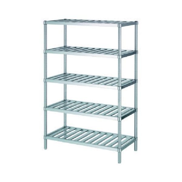 シンコー ステンレスラックスノコ棚5段 RSN5型 SUS304 1488×588×1800 RSN5-15060 1台 130-0434（直送品）