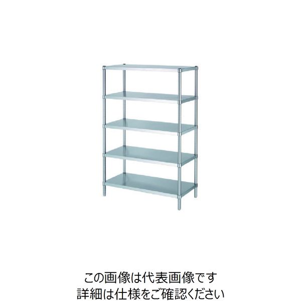 シンコー ステンレスラックベタ棚5段 SUS304 間口888×奥行438×高さ1800 RBN5-9045 1台 129-7345（直送品）
