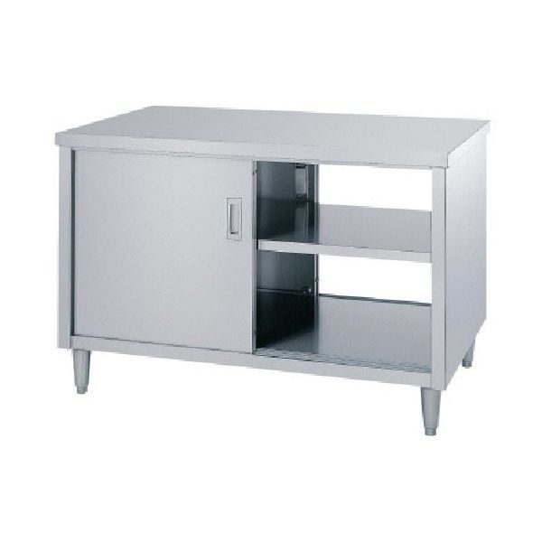 シンコー キャビネット作業台 アジャスト付 EW型 (両面ステンレス戸) 1800×600×800 EW-18060 1台 129-4183（直送品）