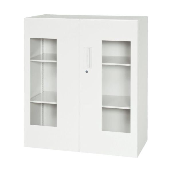 ダイシン工業 DAISHIN 壁面収納庫 窓付き両開き型 下置き専用D310 ホワイト V930-11HG 1台 856-9687（直送品）