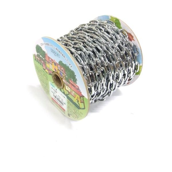 ニッサチェイン 代用クローム鉄リンクU 15m巻 R-IU26-CR 1巻(15m) 127-8811（直送品）