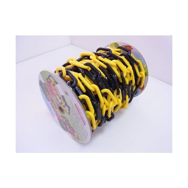 ニッサチェイン プラカラーチェイン 15m巻 黄/黒 R-PW80-Y/BK 1巻 127-7150（直送品）
