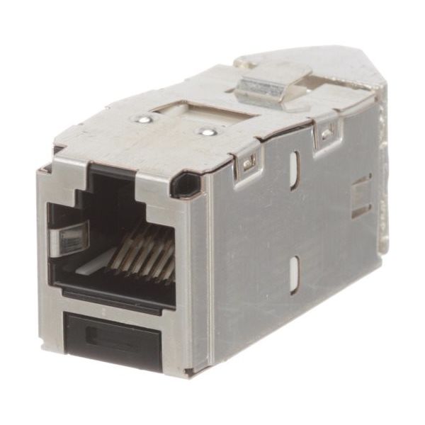 PANDUIT カテゴリ6A 左右45度アングル シールド付きモジュラージャック 黒 CJSLR6X88TGY 1個（直送品）