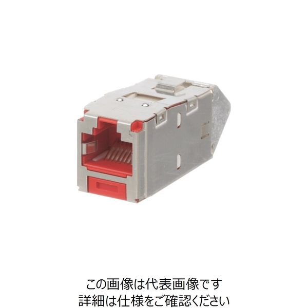 パンドウイット カテゴリ6A 上下45度アングル シールド付きモジュラージャック 赤 CJSUD6X88TGRDY 1個（直送品）