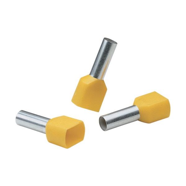 PANDUIT 絶縁付きフェルール端子 ツインワイヤー用 黄 100個入り FTD82ー14ーC 1箱(100個)（直送品）