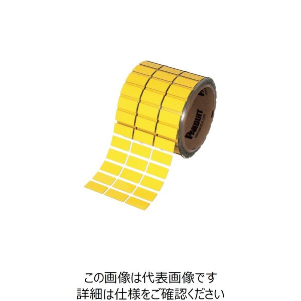 PANDUIT 熱転写プリンター用ラベル 配電盤向け銘板ラベル サイズ:12.7X25.4mm 屋内外仕様 黄 500枚入り C100X05（直送品）