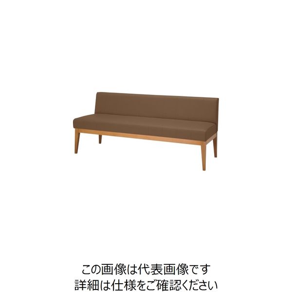 ミズノ 木脚ロビーチェア 2人用背付 ブラウン MBC-1815WD58-BR 1台 127-5537（直送品）