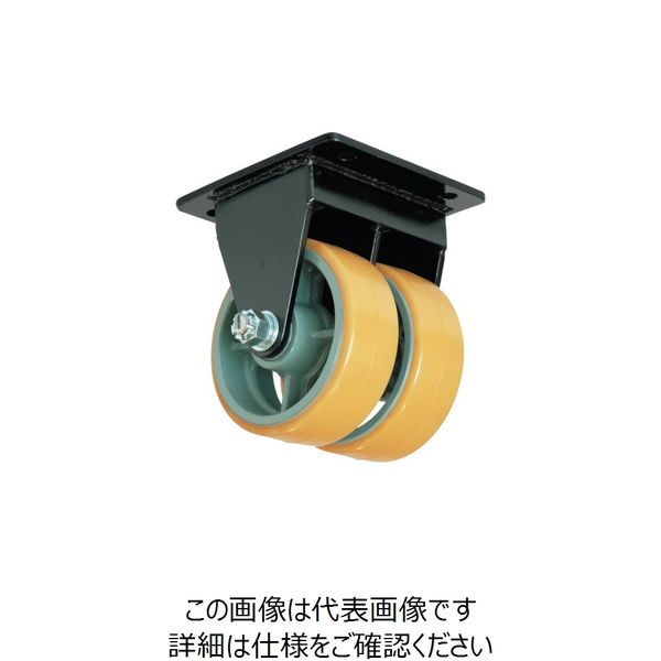 ヨドノ 鋳物超重荷重用双輪キャスター固定車ウレタン車輪付UHBWーk150X75 UHBW-K150X75 1個 809-4060（直送品）