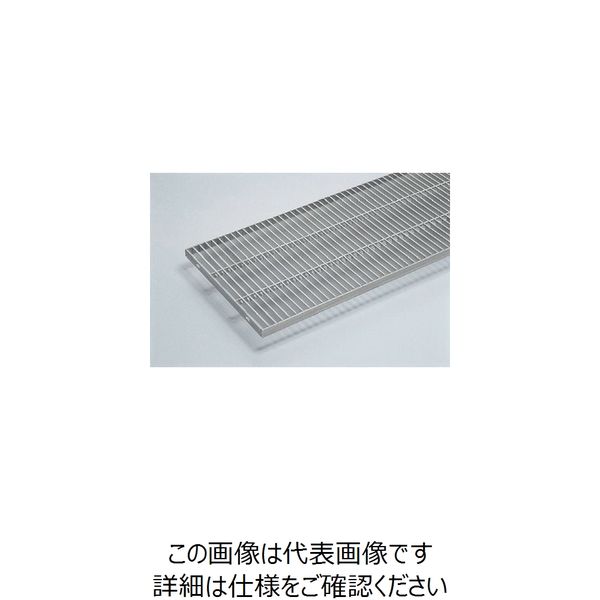 奥岡 ステンレス製 側溝用 グレーチング 本体幅300×高さ38 P12.5 プレーン OSG4 38-25F-P12.5 131-5829（直送品）