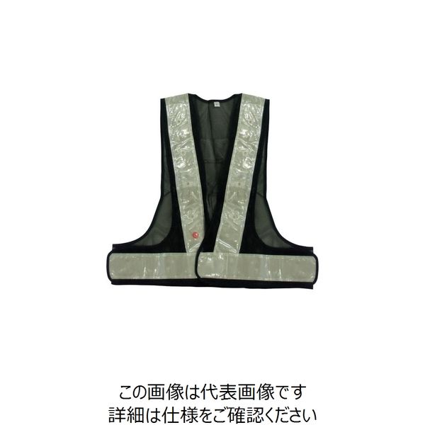 喜多 LED安全ベスト ネイビー×シルバー フリー NO6070-NV/SIL-FREE 1着 235-8825（直送品）