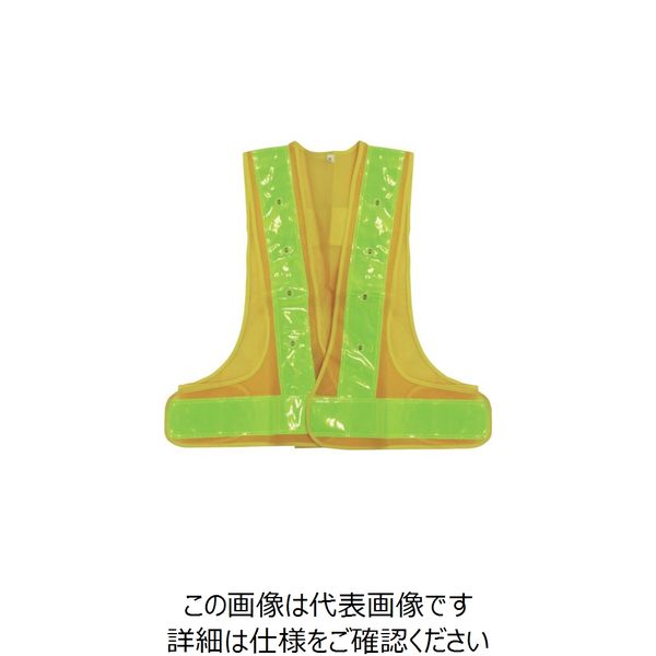 喜多 LED安全ベスト No6070 イエロー×ライム フリー NO6070-YEL/LIM-FREE 1着 235-4051（直送品）