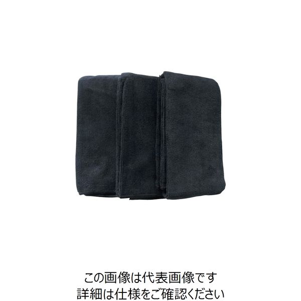喜多 マイクロファイバー ロングタオル3枚組 No9961 ブラック 約100×34cm NO9961-BLK 1組 236-1998（直送品）