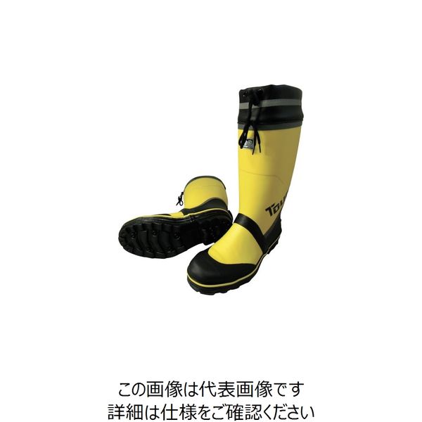 喜多 糸入り安全ゴム長靴(カバー付) イエロー XL(27.5~28.0) KR7270-YEL-XL 1足 235-4105（直送品）