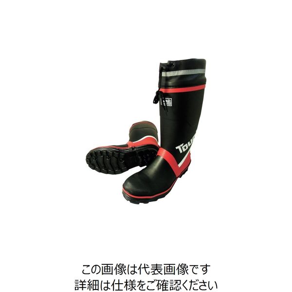 喜多 糸入り安全ゴム長靴(カバー付) KR7270 ブラック XL(27.5~28.0) KR7270-BK-XL 1足 235-7190（直送品）