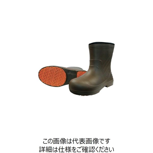 喜多 柔らかいEVAラバー安全ショートラバーブーツ ブラウン M(24.5~25.0) KR7050-BR-M 1足 236-0400（直送品）