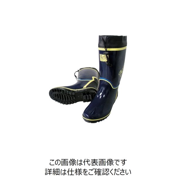 喜多 紳士カラーブーツ(カバー付) ネイビー 24.0 KR730-NV-24.0 1足 219-9669（直送品）