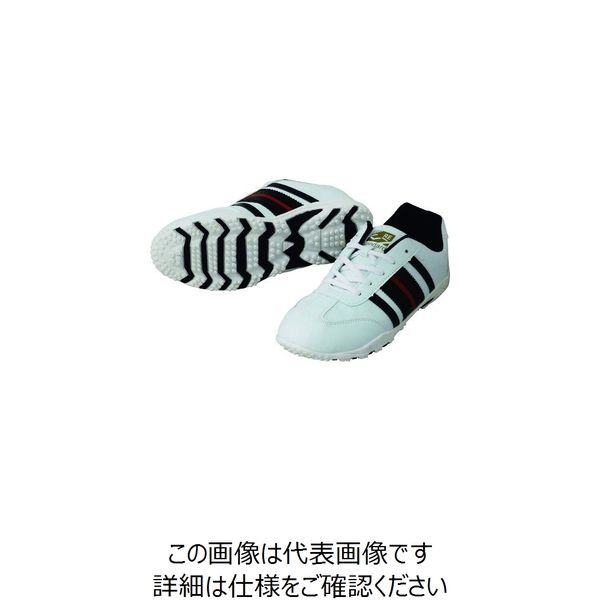 喜多 紳士ヒモスニーカー ホワイト×ブラック 25.0 MK110-WH/BK-25.0 1足 217-4437（直送品）