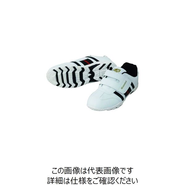 喜多 紳士マジックスニーカー ホワイト×ブラック 24.5 MK120-WH/BK-24.5 1足 216-8113（直送品）