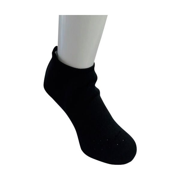 喜多 防寒 ショート インナーソックス 滑り止め付 ブラック LL(27.0~28.0) NO9850-BLK-LL 1足 235-8818（直送品）
