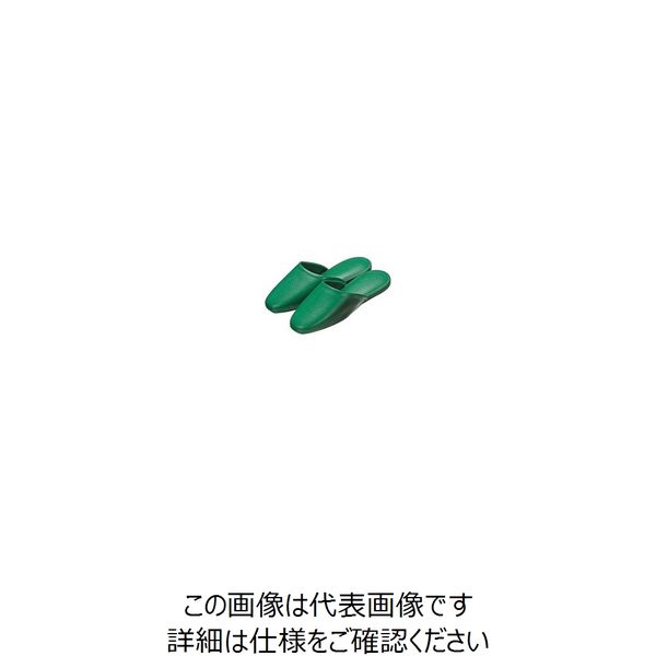 ニッポンスリッパ 抗菌ベストHスリッパ 10足 グリーン 34858-4GN 1セット(10足) 63-1667-18　ナースサンダル（直送品）