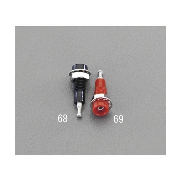 エスコ [φ6.1x5.1mm穴/5A] チップジャック(赤) EA940DP-69 1セット(15個)（直送品）