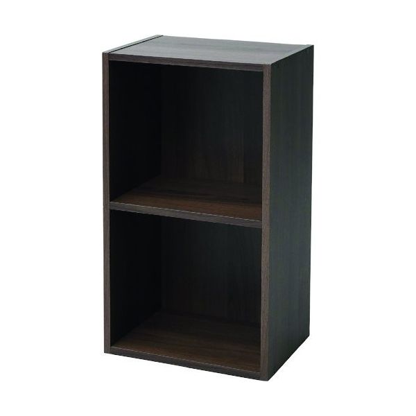 山善 おしゃれ木目柄 A4ファイルも収納できる カラーボックス 2段 ウォルナット(木目)_39020 CABR-7540(WL) 1台（直送品）