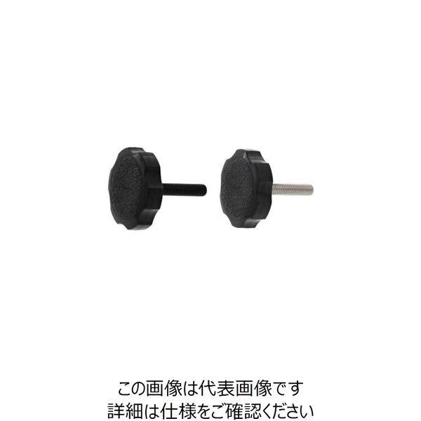 SUNCO 3価ホワイト サムスクリュー（全ネジ 菊型（黒38 8×30 （20本入） 247-4124（直送品）