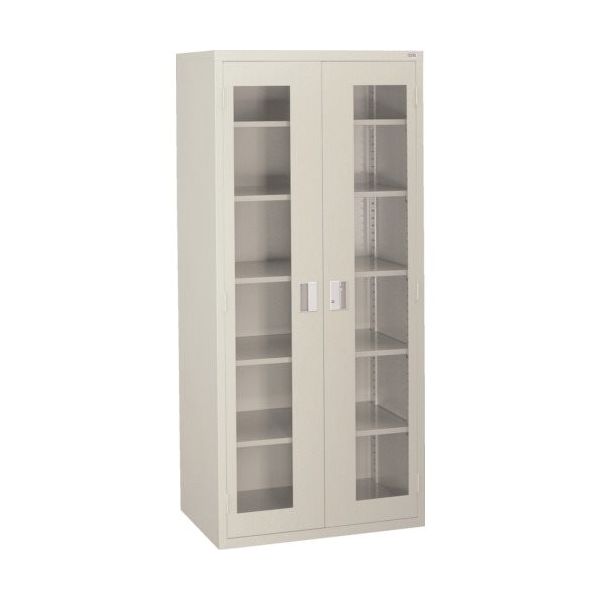 大阪製罐 OS ロッカーSアクリル扉付 最大積載量500kg 棚板4枚(ライトグレー) 1200SAG 1台 135-9423（直送品）