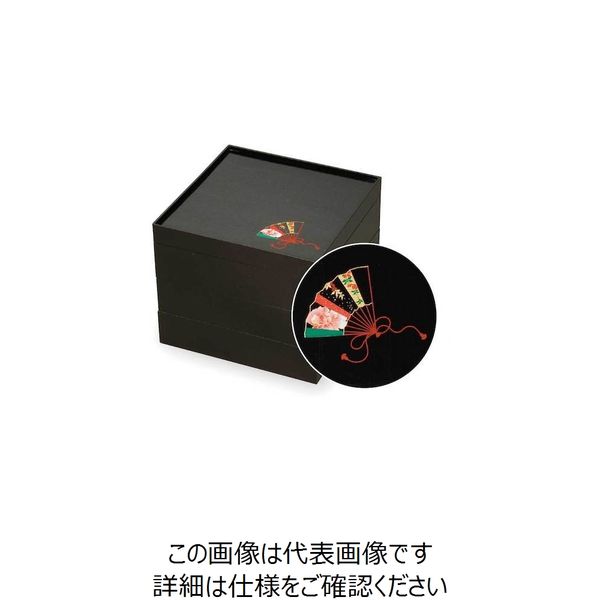 大黒工業 大黒 VーBOX 6.5寸 花扇 黒(金ボール付)三段 31335 1個 237-4427（直送品）