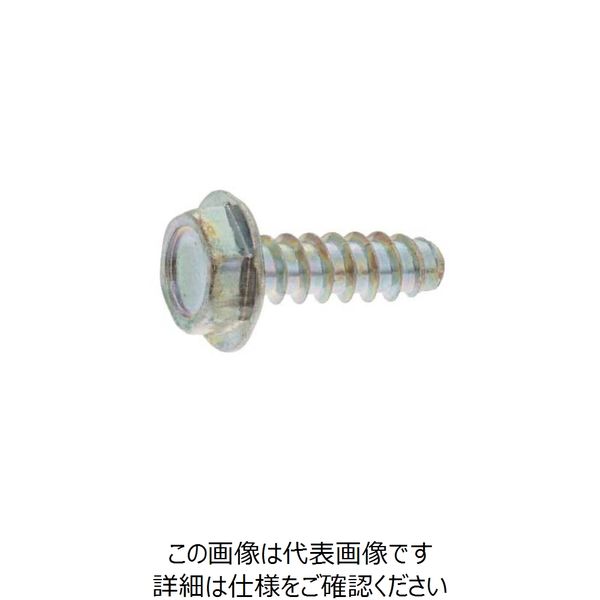 SUNCO 三価ホワイト B0フランジ付き六角 3×8 (1500本入) 21-00-04AW-0030-0080-03 1箱(1500本)（直送品）