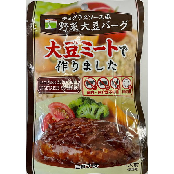 三育フーズ デミグラスソース風野菜大豆バーグ100g 1セット(100g×15個) 560641（直送品）