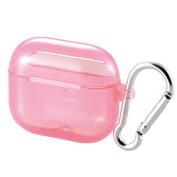 AirPods 第3世代 ケース ソフト TPU カラビナ付 ワイヤレス充電対応 ピンク AVA-AP3UCPN エレコム 1個（直送品）